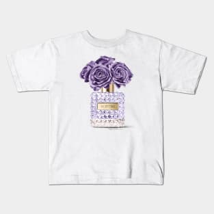 Purple Perfume & Roses Kids T-Shirt